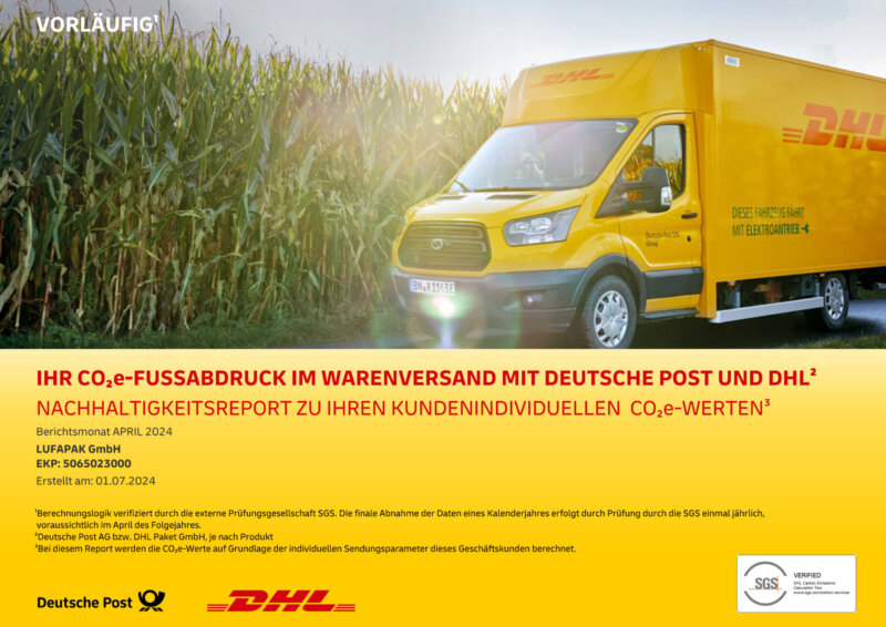 Dhl Gogreen Zertifikat Lufapak
