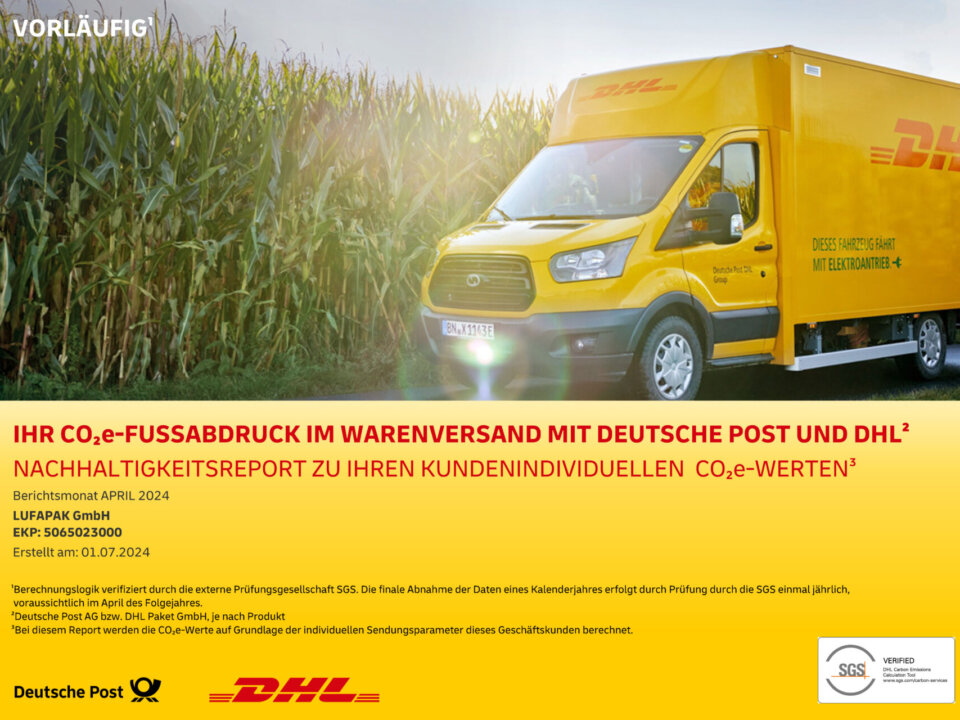 Dhl Gogreen Zertifikat Lufapak