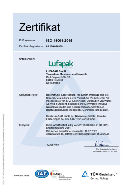 Zertifikat Iso 14001 2015 20230823 20260331 De
